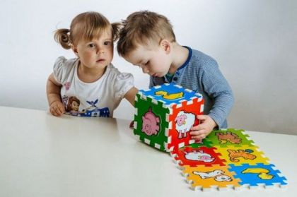 Teddies Pěnové puzzle Kostka Moje první zvířátka
