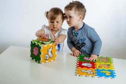 Teddies Pěnové puzzle Kostka Moje první zvířátka