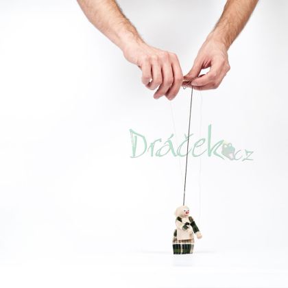 Loutka - babička Anežka s vodícími šňůrkami