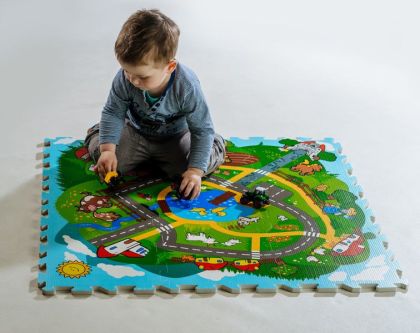 Teddies Pěnové puzzle Město Moje první zvířátka 30x30x1,2cm 9ks MPZ