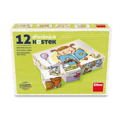 Dino, Kostky Příšerky dřevo 12ks