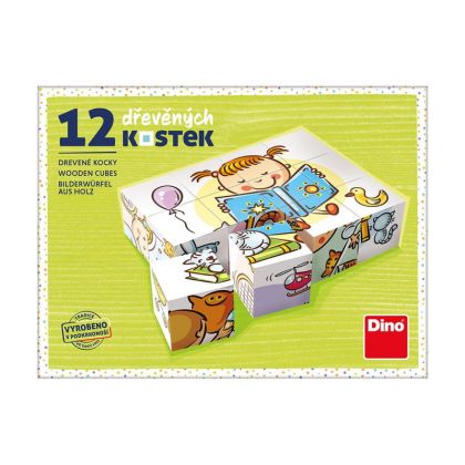 Dino, Kostky Příšerky dřevo 12ks