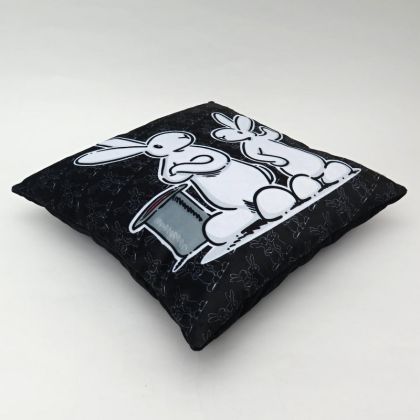 Polštář 30x30 cm, Bob a Bobek, černý