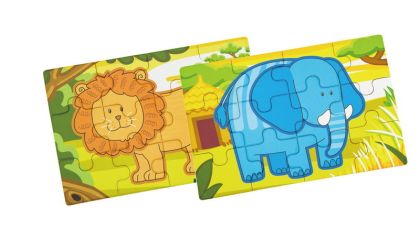 VIGA, Dřevěné puzzle - džungle