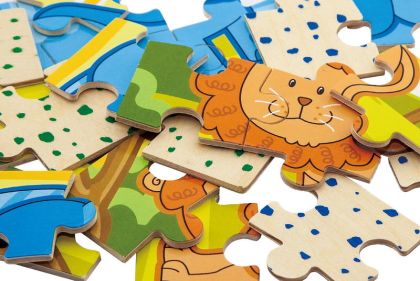 VIGA, Dřevěné puzzle - džungle