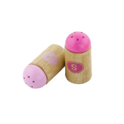 VIGA, Dřevěná sada nádobí - růžová