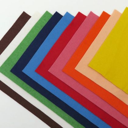 MÚ Brno, Plst vlněná 30x22 cm 10ks, mix barev