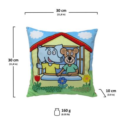 Polštář 30x30 cm, Eda neposeda a Pepa popleta, domeček
