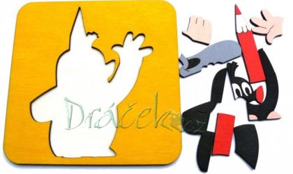 Skládací obrázek PUZZLE Krtek Krtek s pastelkou - 9 dílků