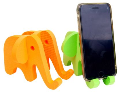 Pěnový stojánek na mobil - Slon oranžový