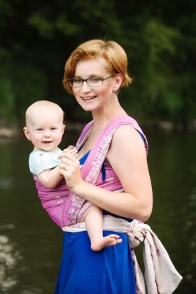 Šátek na nošení miminek a dětí ŠaNaMi - Levandule 5m + DVD s návody zdarma