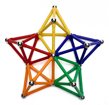 Magnetická stavebnice 120 ks plast/kov v krabici 28x19x5cm