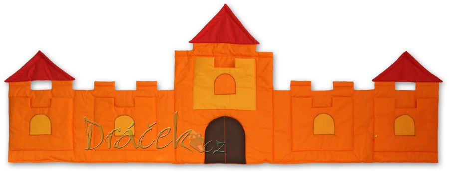 Kapsář za postel Hrad oranžový 200x75cm