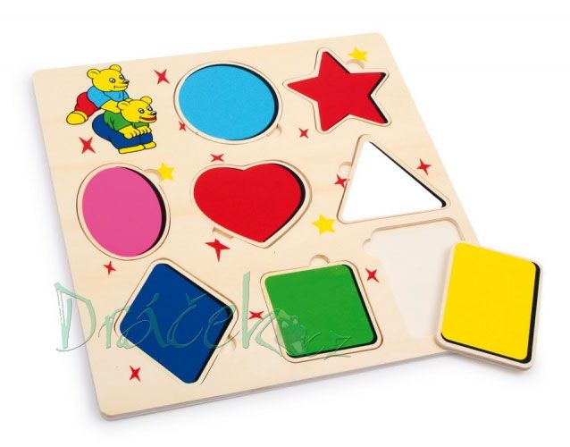 Dřevěné puzzle Výuka tvarů