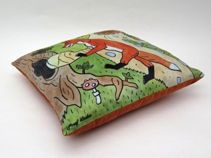 Polštář 30x30cm, Liška a šunka