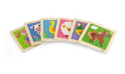 VIGA, Dřevěné puzzle 4 dílky - kůň