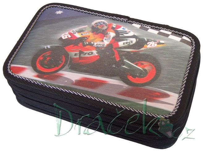 Plněné školní pouzdro EMIPO třípatrové 01 Elegant Moto Epso