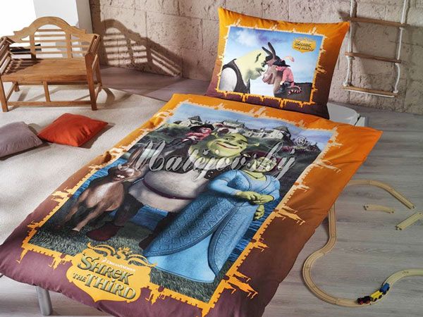 Dětské povlečení Shrek na zámku oranžový velké