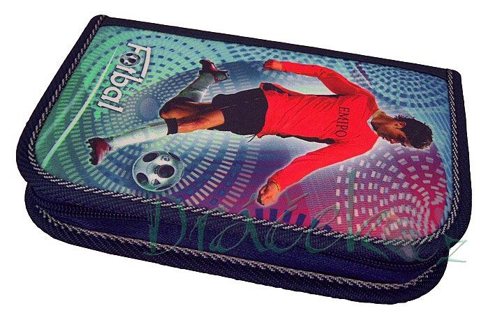 Plněné školní pouzdro EMIPO se dvěma klopami 01 Elegant Fotbal