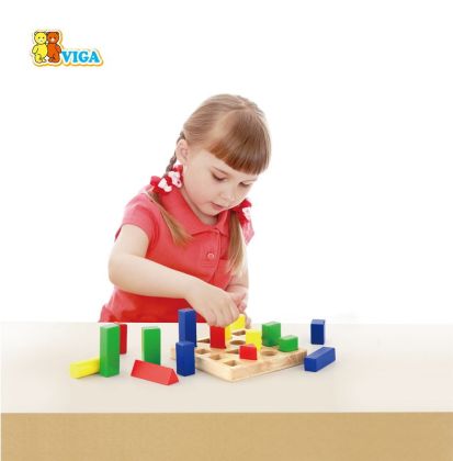 VIGA, Dřevěné vkládačka - barvy a tvary