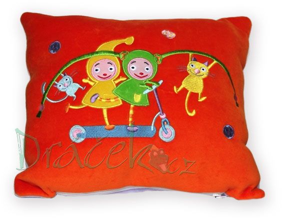 Polštář s kapsou - František, Fanynka, koloběžka