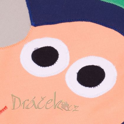 Rohový kapsář za postel Ježek modrý 300cm