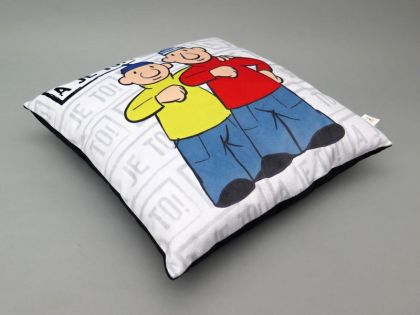 Moravská Ústředna Polštář 30x30cm, Pat a Mat, A je to! Bílý