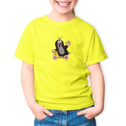 Triko Krtek, 122-128, koloběžka, krátký rukáv, žluté