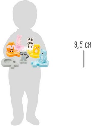 Small Foot Dřevěné vkládací puzzle zvířátka v pastelových barvách