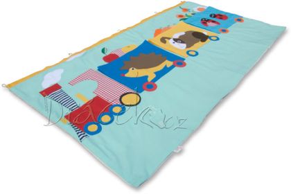 Kapsář za postel Vlak Zajíc tyrkysový 150cm