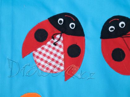 Kapsář za postel Vlak Zajíc tyrkysový 150cm