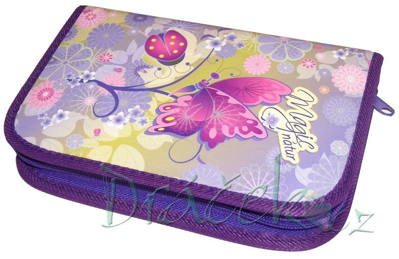 Plněné školní pouzdro EMIPO s klopou 01 Elegant Magic Natur