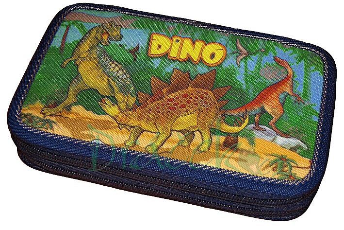 Plněné školní pouzdro EMIPO dvoupatrové 01 Elegant Dino
