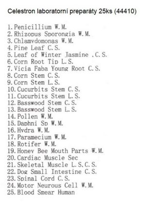 Celestron preparáty hotové v sadě 25ks