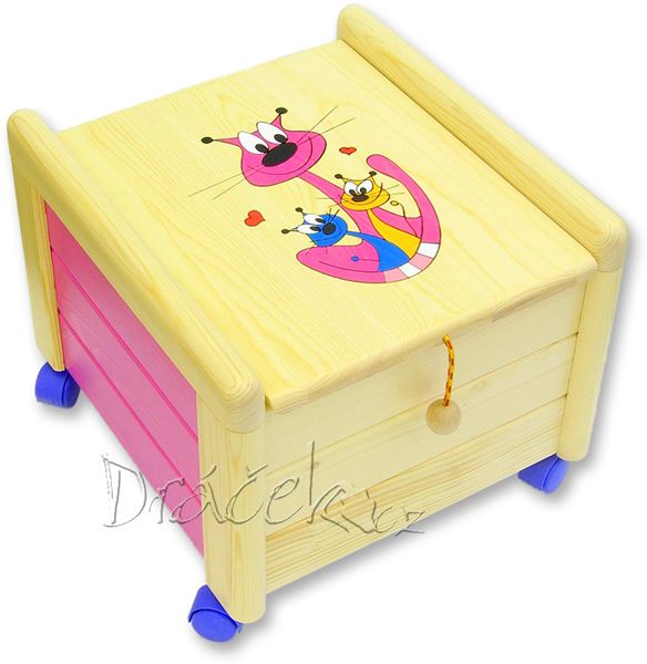 Dětský kontejner s víkem Kočka s koťaty