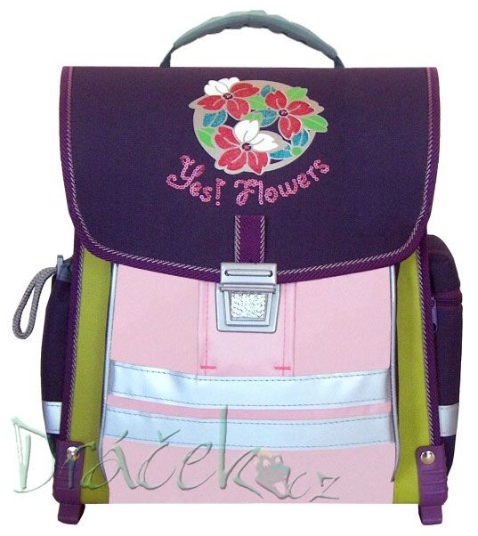 Školní aktovka EMIPO NEW LINE 02 Deluxe Flowers fialová