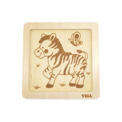 VIGA, Dřevěné puzzle - zebra