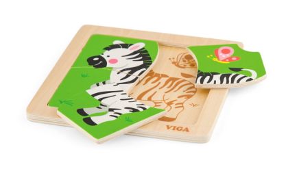 VIGA, Dřevěné puzzle - zebra