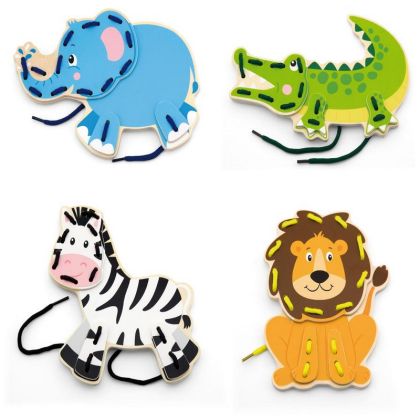 VIGA, Dřevěná provlékačka - divoká zvířátka