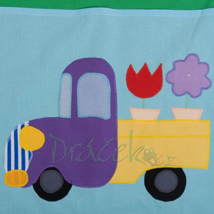Kapsář za postel Nákladní auta 200 cm