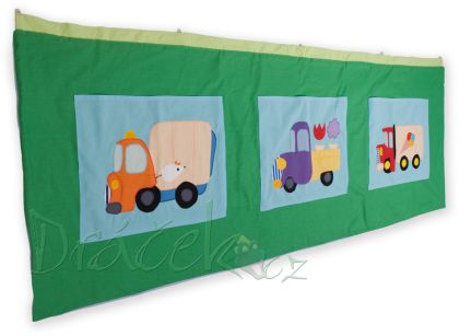 Kapsář za postel Nákladní auta 200 cm