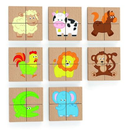 VIGA Dřevěné magnetické puzzle - zvířátka
