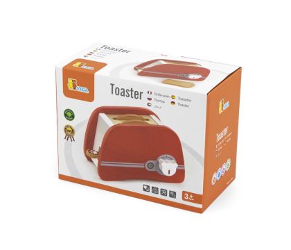 VIGA, Dřevěný toustovač červený