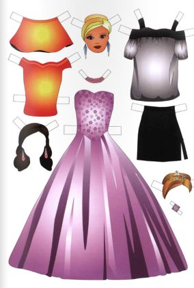 Vystřihovánky - Ivanka oblékací panenka v tanečních