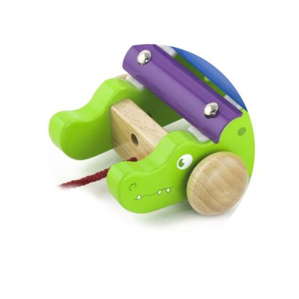 VIGA, Dřevěný tahací xylofon - krokodýl