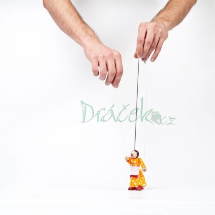 Loutka - maminka Boženka s vodícími šňůrkami.