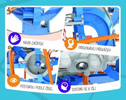 Hlavolam edukační koule 80 kroků plast 18cm