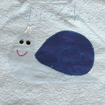 Froté župánek bílý s modrým šnekem vel. 104