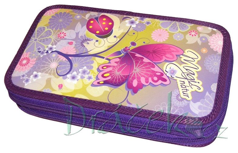 Neplněné školní pouzdro EMIPO dvoupatrové 01 Elegant Magic natur