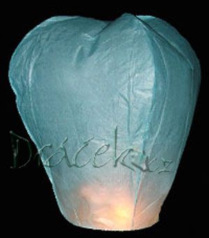 Létající lampion štěstí a přání modrý 1ks